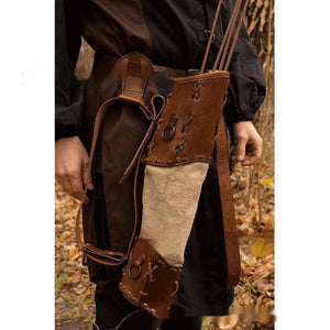 Discover the Elegance of the Color Matching Lace-up Strap Hand-knitted Medieval Quiver Bag
