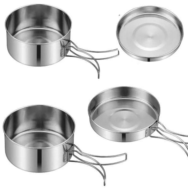 Elevate Your Outdoor Cooking with Our Stainless Steel Camping Cookware Pot Set