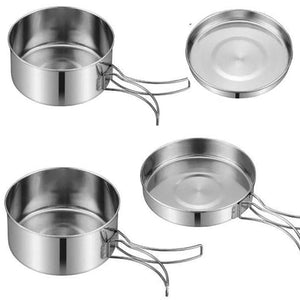 Elevate Your Outdoor Cooking with Our Stainless Steel Camping Cookware Pot Set