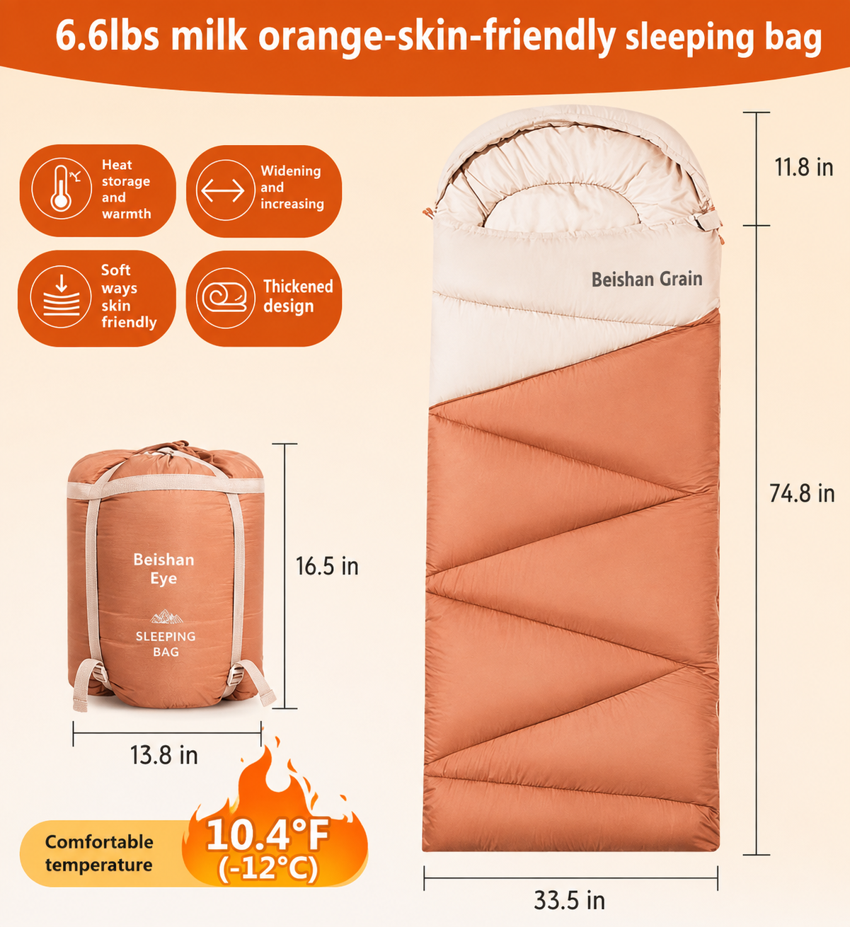 Outdoor Camping Travel Thickened Cold Protection Warm Sleeping Bag