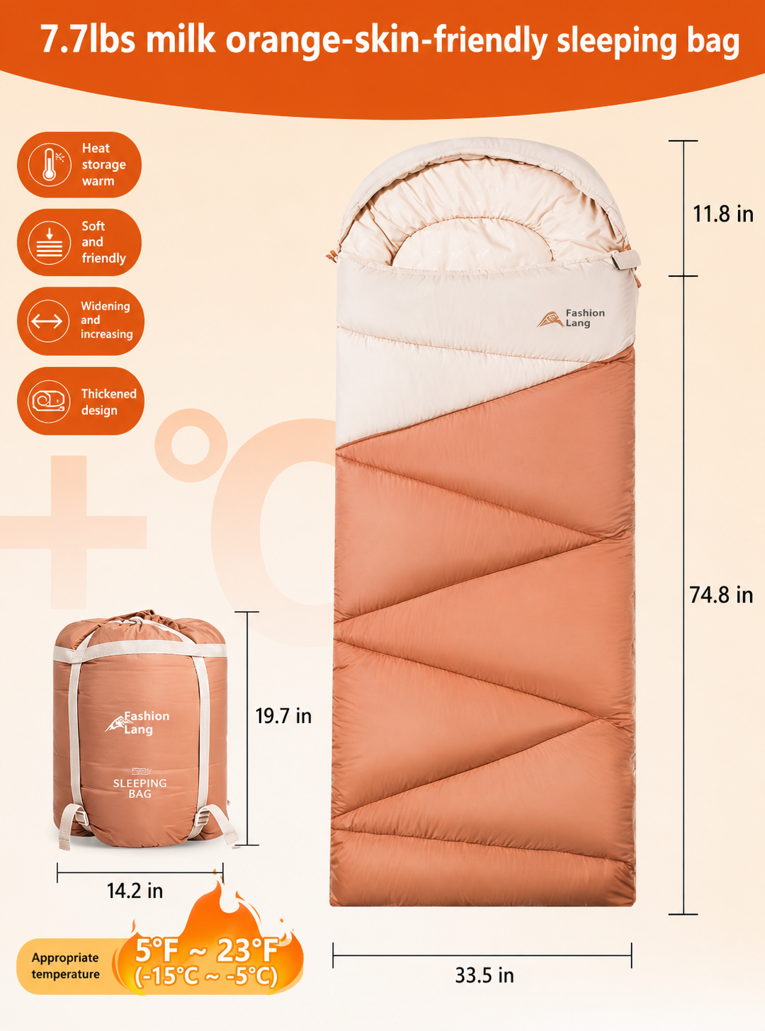 Outdoor Camping Travel Thickened Cold Protection Warm Sleeping Bag