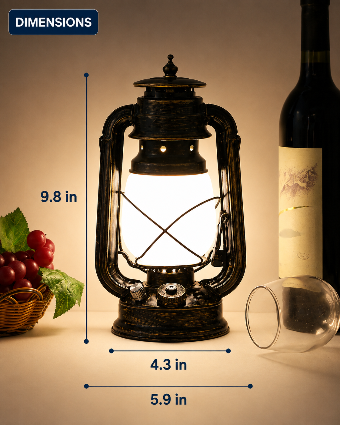 Retro Horse Lantern Outdoor Camping Kerosene Lamp
