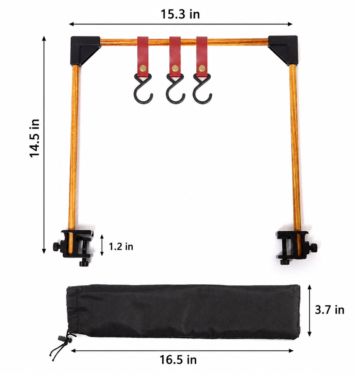Outdoor Camping Adjustable Clamp Rack Hook Cookware Storage Stand