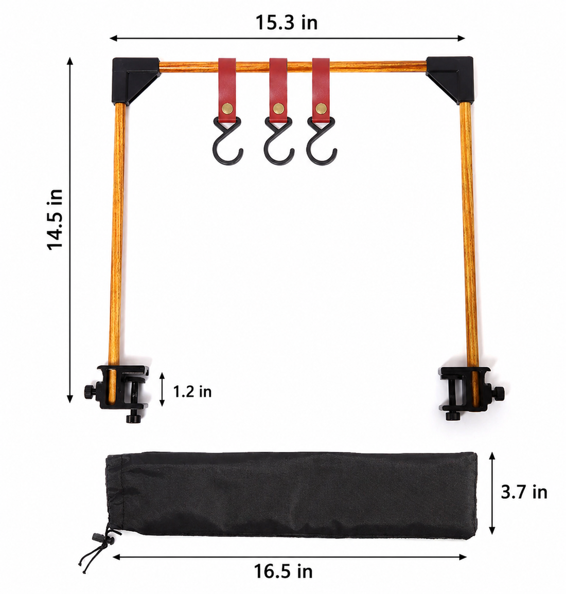 Outdoor Camping Adjustable Clamp Rack Hook Cookware Storage Stand