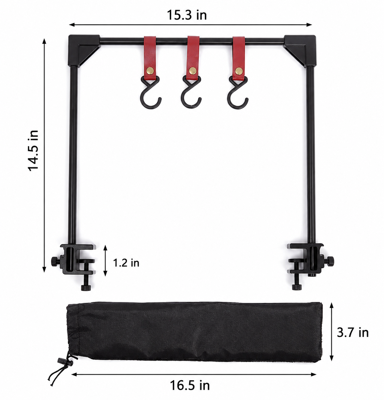 Outdoor Camping Adjustable Clamp Rack Hook Cookware Storage Stand