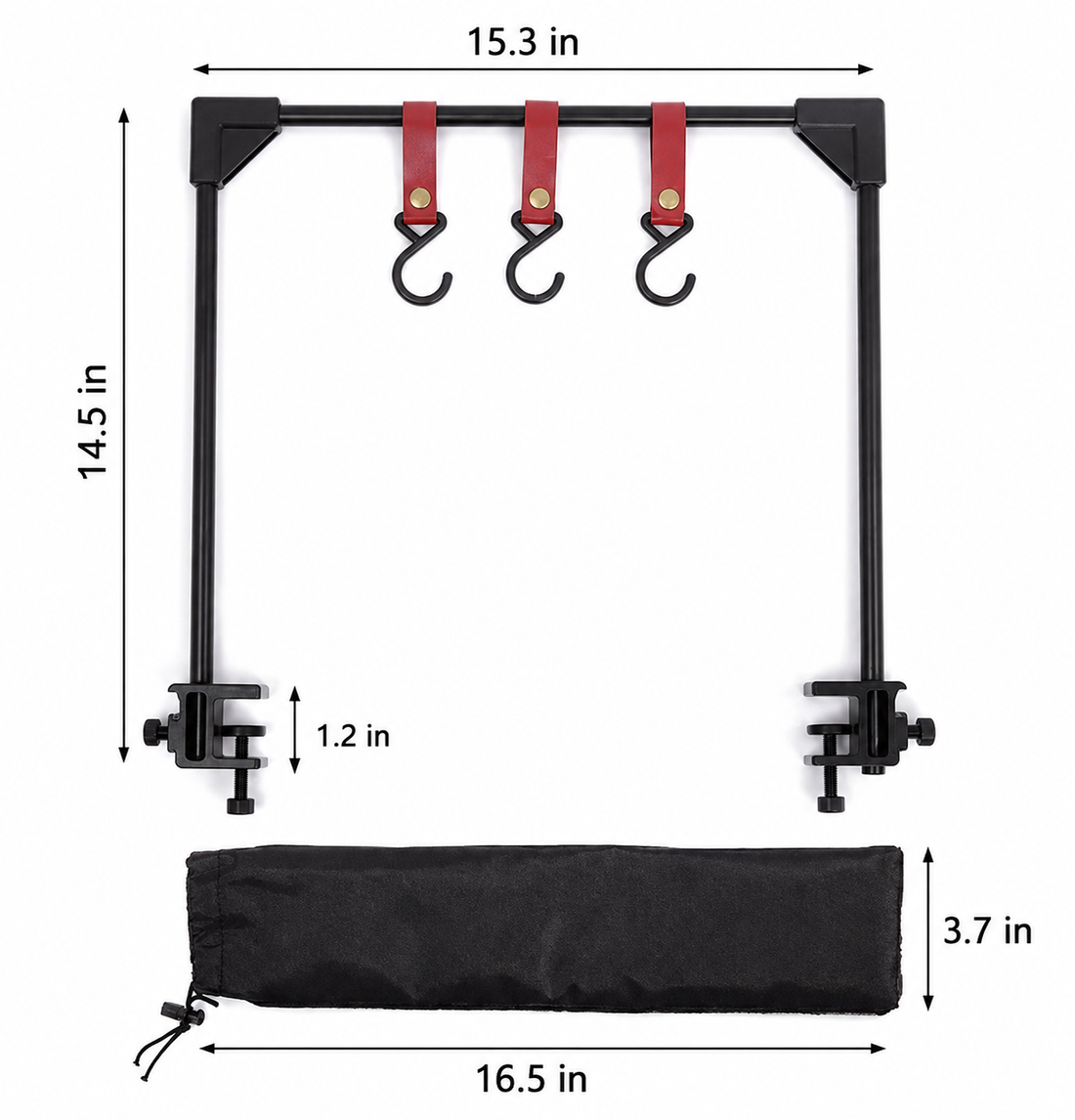 Outdoor Camping Adjustable Clamp Rack Hook Cookware Storage Stand