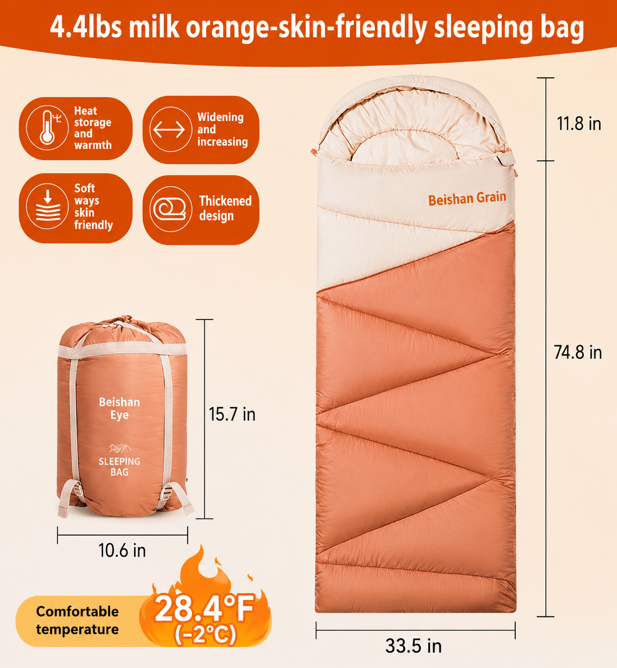 Outdoor Camping Travel Thickened Cold Protection Warm Sleeping Bag