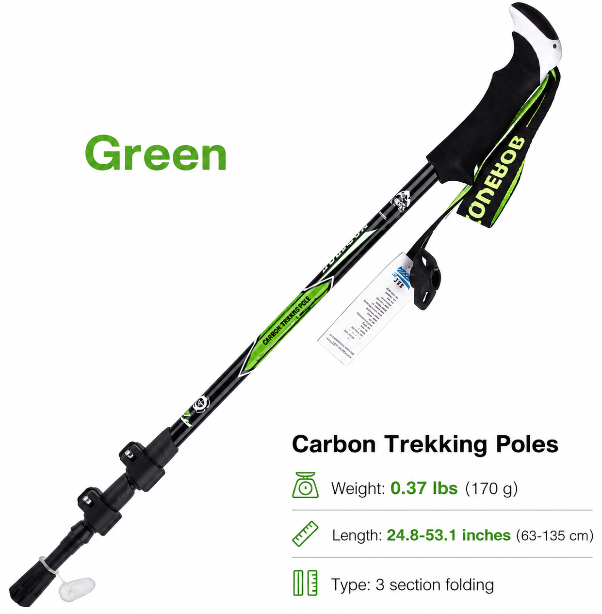 Multifunctional Carbon Fiber Trekking Pole Telescopic Folding