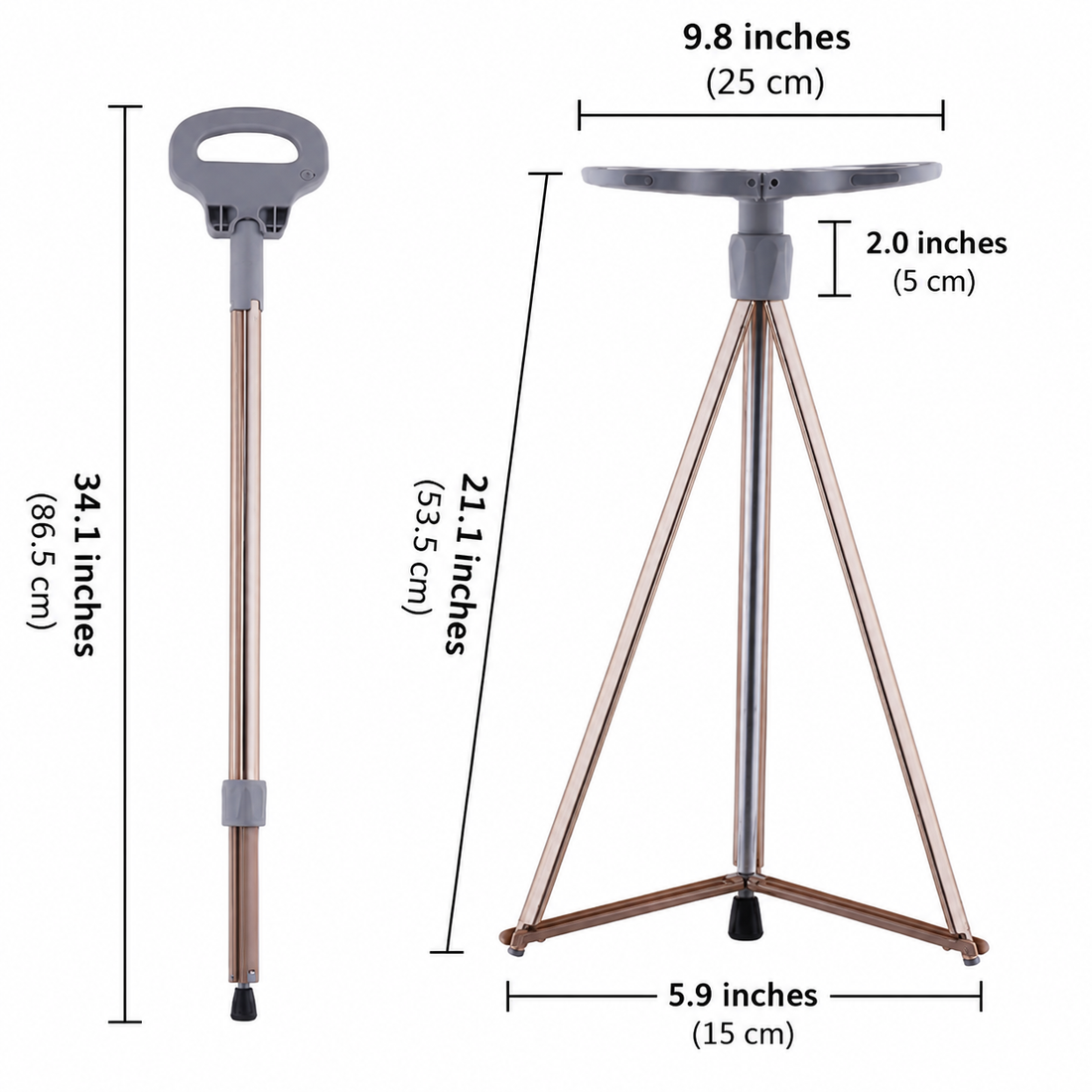Multifunctional Crutches Aluminum Alloy Folding Leisure Trekking Pole